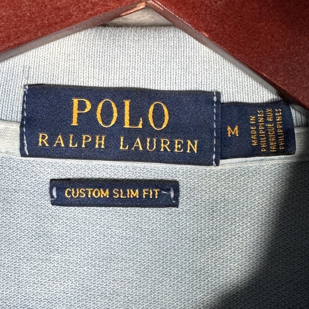 Polo Ralph Lauren Polo Shirt Mens M Blue Palm Tree Tie Dye Custom Slim‎ Hawaiian - Picture 5 of 11